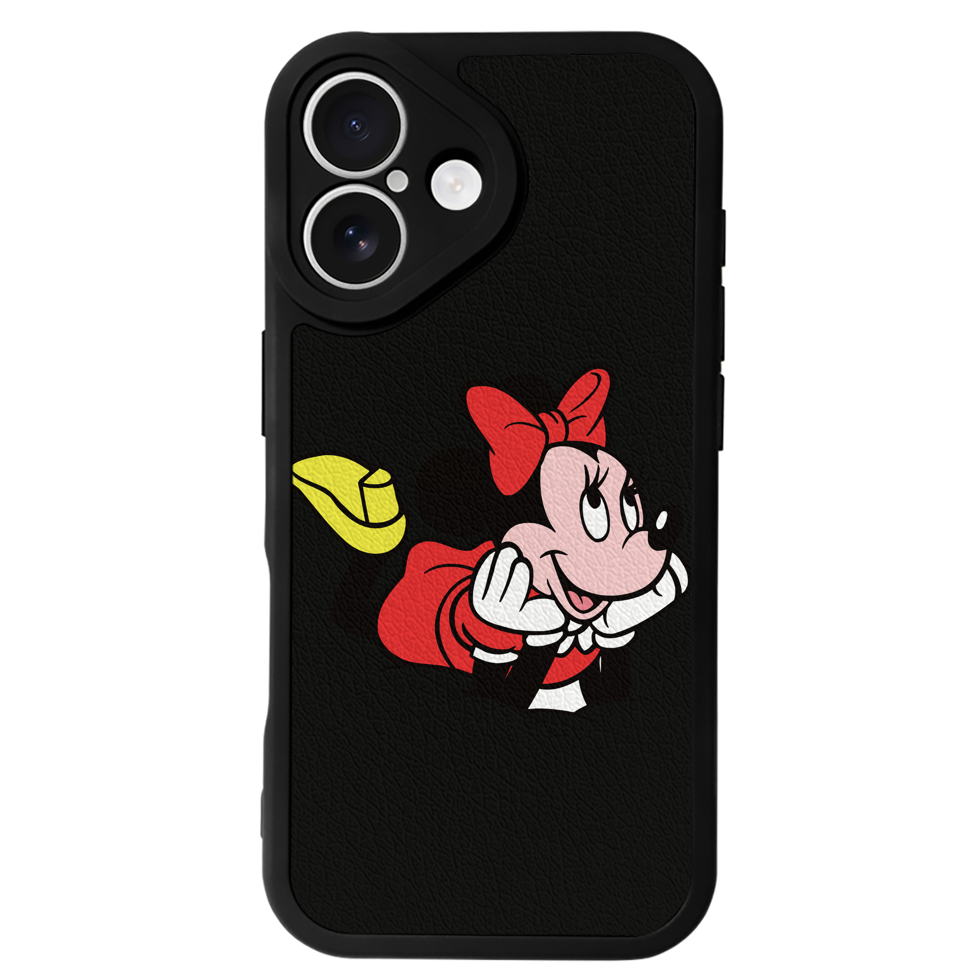 （画像用） ミッキーマウス Mickey Mouse 【iPhone 16シリーズ対応】シリコンスマホケース（レザー調） 材質：シリコン